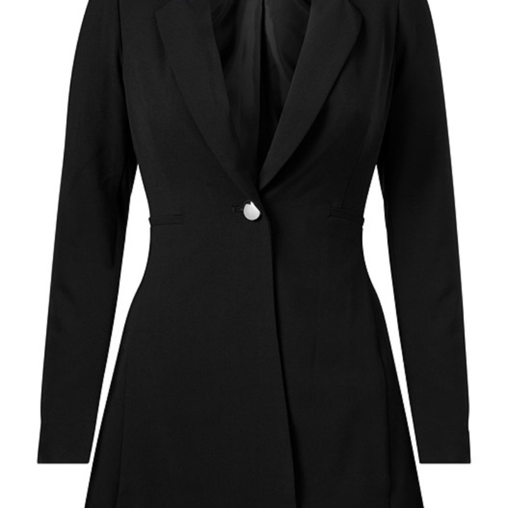 LONG RUFFLE BACK BLAZER Color WINE.. - Picture 4 of 4